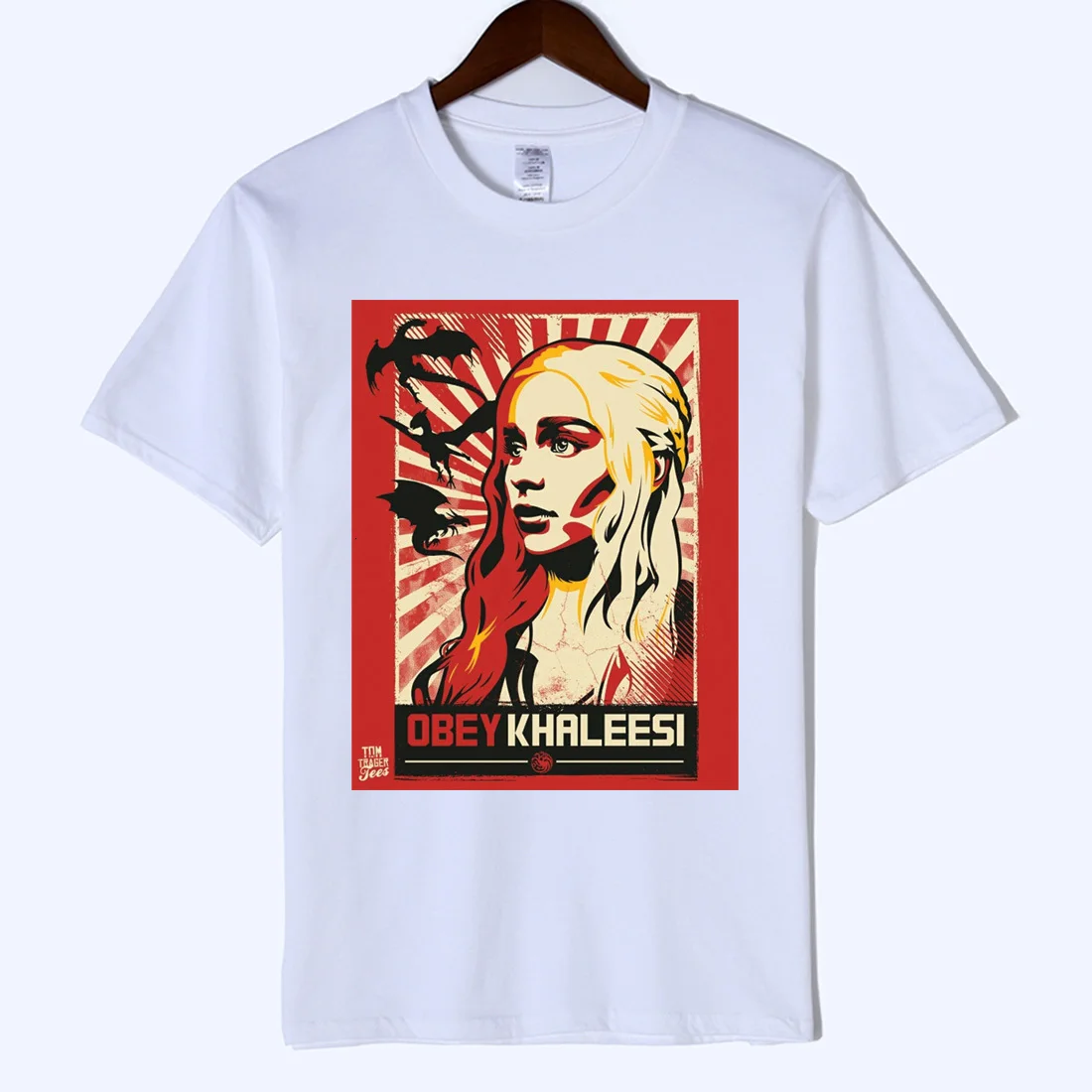 

2019 Summer Pulp Fiction Men's T-shirt Khaleesi Daenerys Targaryen of Dragon Game of Thrones Man Tshirt Harajuku Streetwear