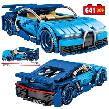 

641pcs Technic City Creator Pull Back Mechanical Vehicle Racing Car MOC Building Blocks Model DIY Bricks Toys For Children