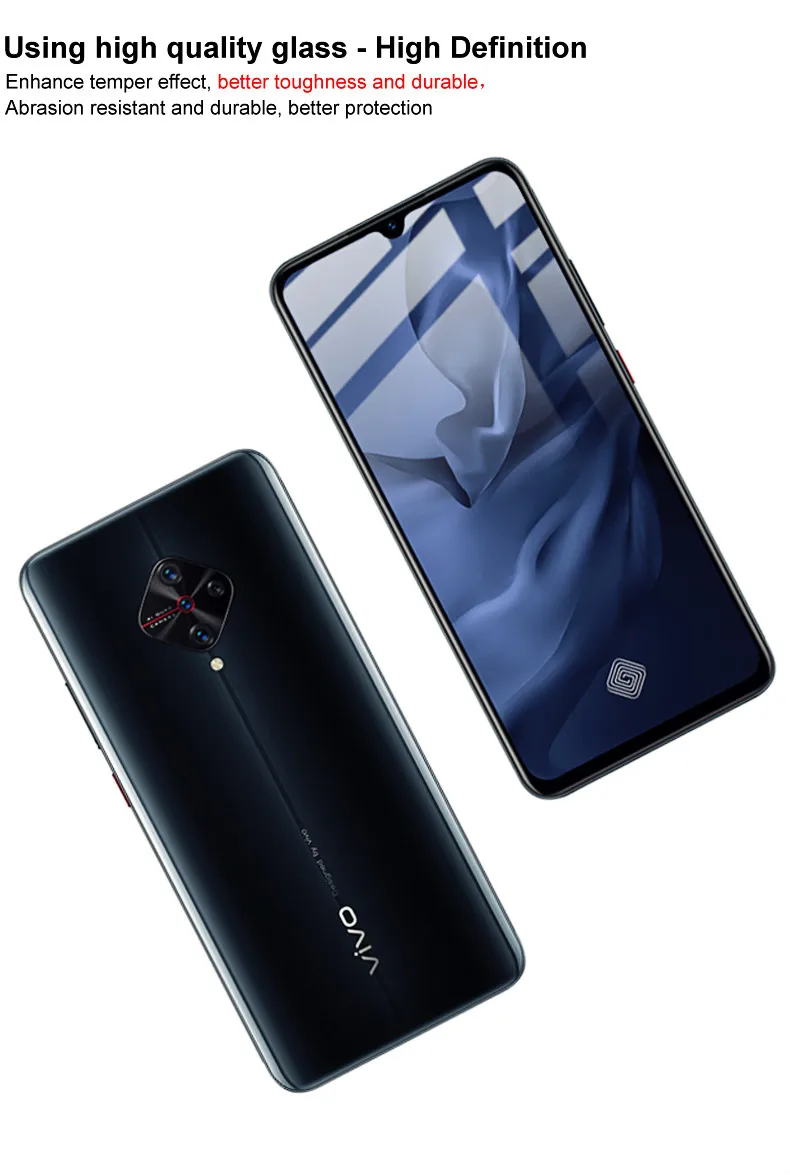 IMAK Для Vivo Y9s закаленное стекло Pro + версия полностью правительственная защита для