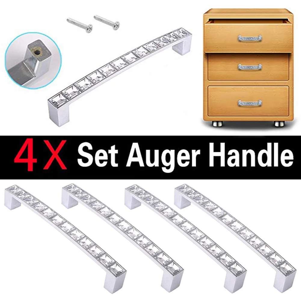 

Europe Style Square Clear Crystal Rhinestone Furniture Door Wardrobe Cupboard Cabinet Drawer Pull Handle Knobs 96/128mm