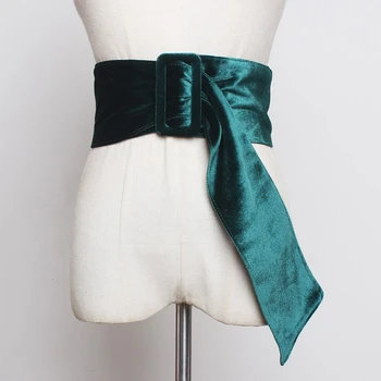 

SondrNew Fashion 2020 Summer Autumn Simple Rectangle Buckle Irregular Wide Girdle Waist Belts Waist Seal Women Tide N674