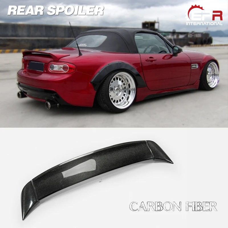 

Carbon Fiber RBK Style Trunk Spoiler(Soft Top Only) Glossy Fibre Rear Wing Trim For MX5 NC NCEC Roadster Miata Car Accessories