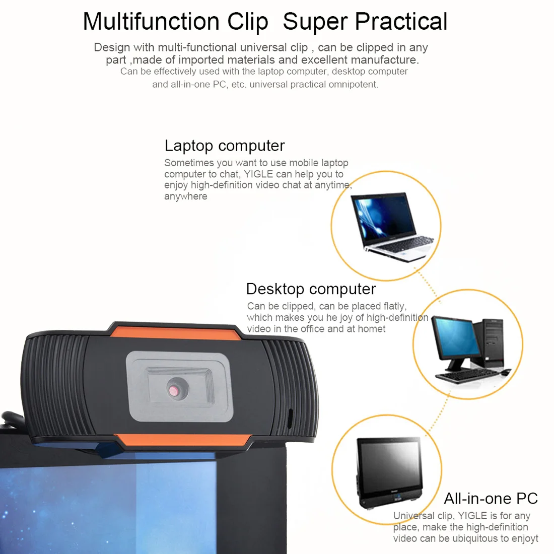 

HD Computer Webcam USB Network with Microphone Live Broadcast Camera Teaching Webcam for Computer PC Desktop Laptop