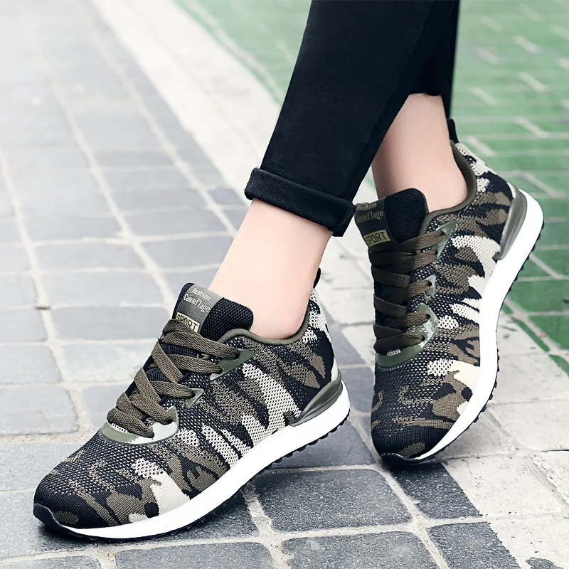 

Spring And Autumn New Style Korean-style Fly Netting Surface COUPLE'S Camouflage Shoes Military Training Athletic Shoes Men And