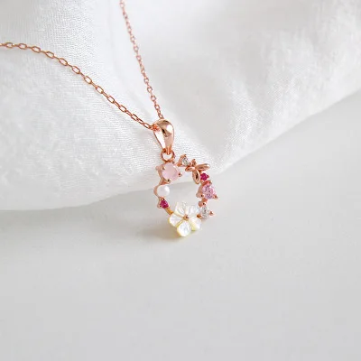 Cute Lyrical Necklace Pendants For Women Crystal Pearl