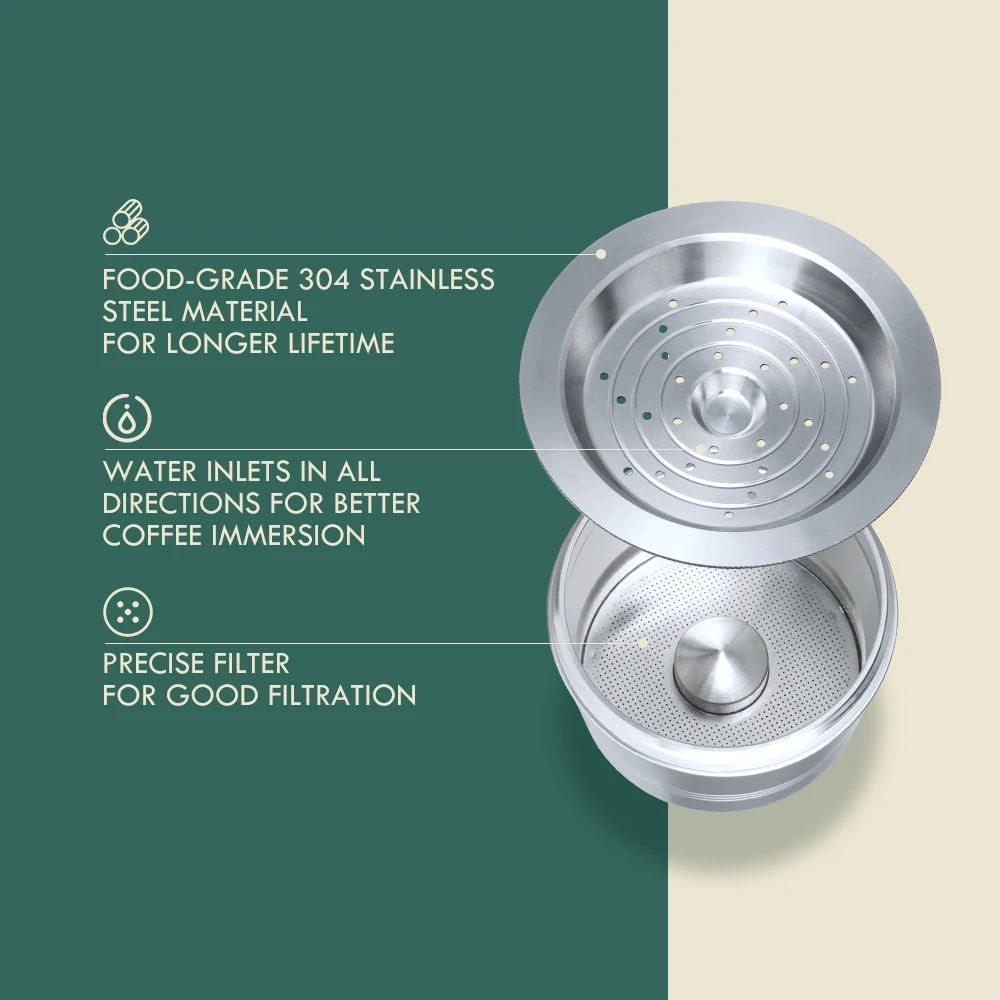 ICafilas stainless steel reusable Cafissimo coffee capsule Cafeteira filter suitable for Caffitaly and Tchibo classic machines | Дом и сад