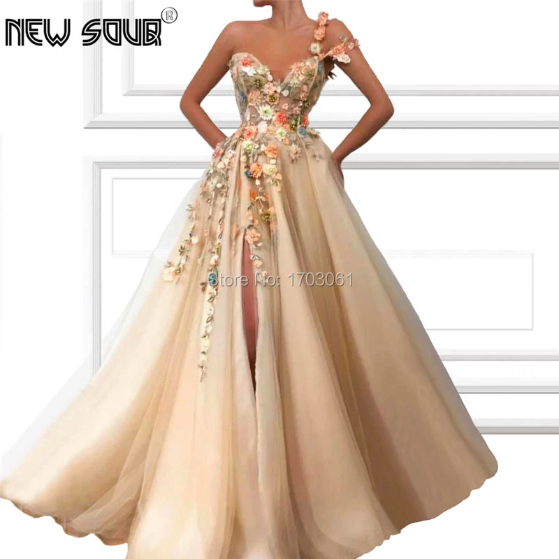 На Одно Плечо, с принтом цветка вечерние платья Robe De Soiree многоцветный Дубай, Африканский стиль платье для выпускного Расшитое бисером Кафтан Вечерние платья исламский