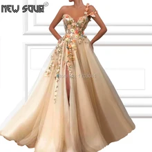 На Одно Плечо, с принтом цветка вечерние платья Robe De Soiree многоцветный Дубай, Африканский стиль платье для выпускного Расшитое бисером Кафтан Вечерние платья исламский