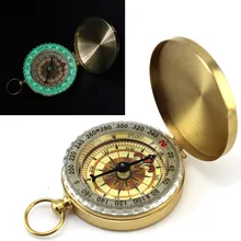 Карманные латунные часы Стиль Открытый Кемпинг Туризм Навигация кольцо с компасом брелок Высокое качество Компасы Новинка
