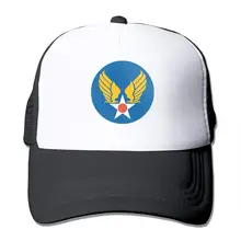США армейский воздушный корпус щит унисекс Регулируемый Snapback ремень Дальнобойщик Шляпа сетка шляпа Защита от солнца сетки бейсбол CapBlack