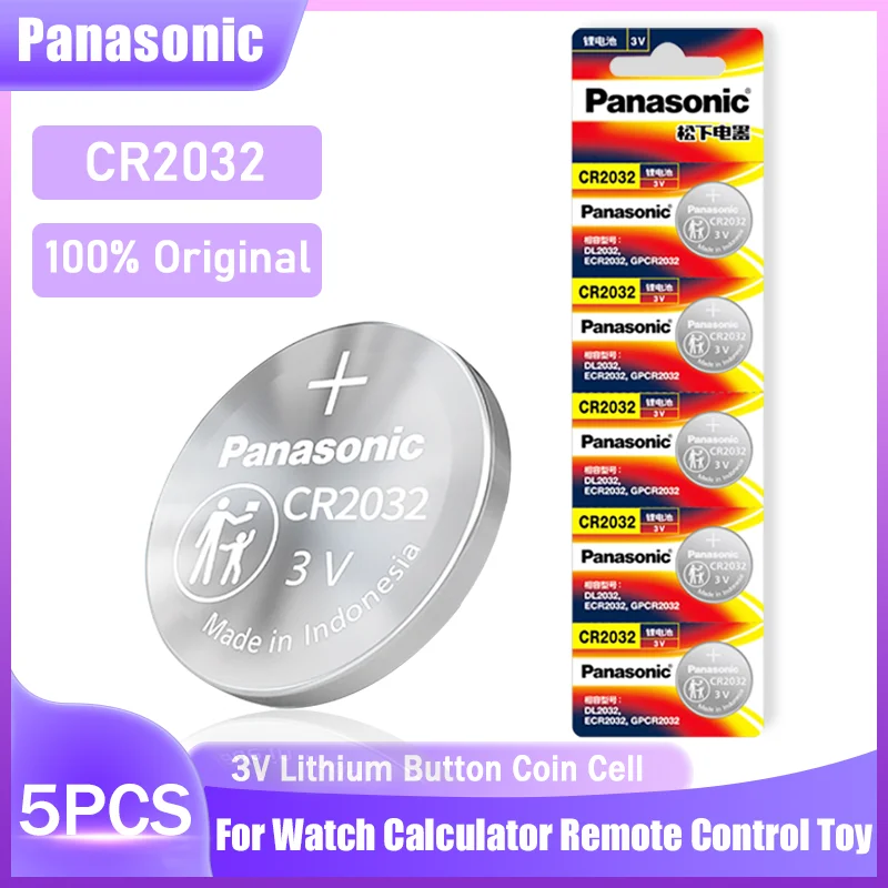 5 шт. Panasonic CR2032 CR 2032 DL2032 ECR2032 BR2032 3 В литиевая батарея для фоточасов пульт