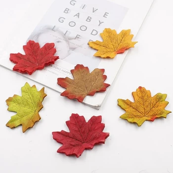 

100 Autumn/Maple Silk Leaves Multi Coloured/Wedding/Decoration