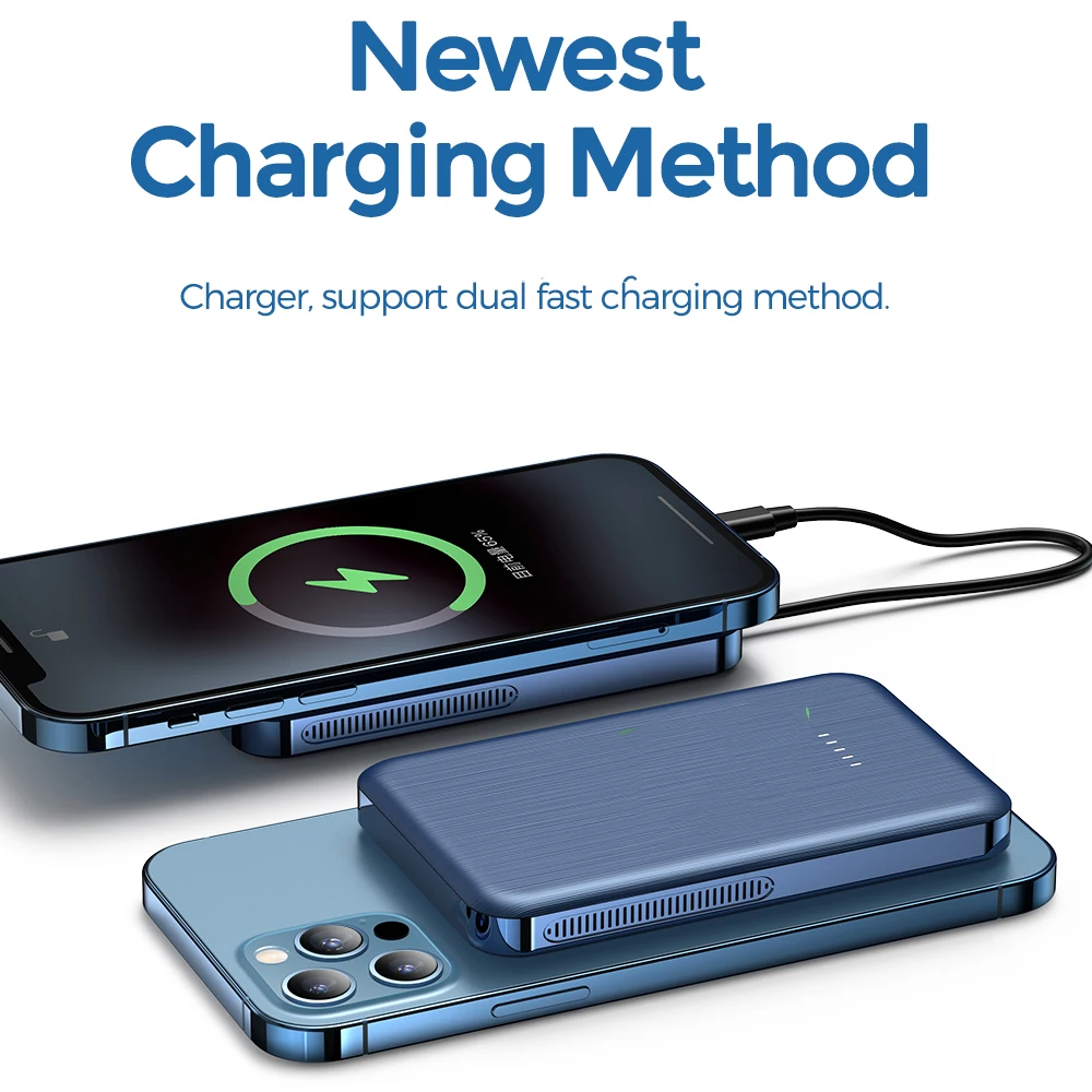- For Magsafe Wireless Charger Power Bank UltraThin 4000mAh Magnetic Charging PowerBank For IPhone12 Pro Max Mini Samsung Xiaomi
