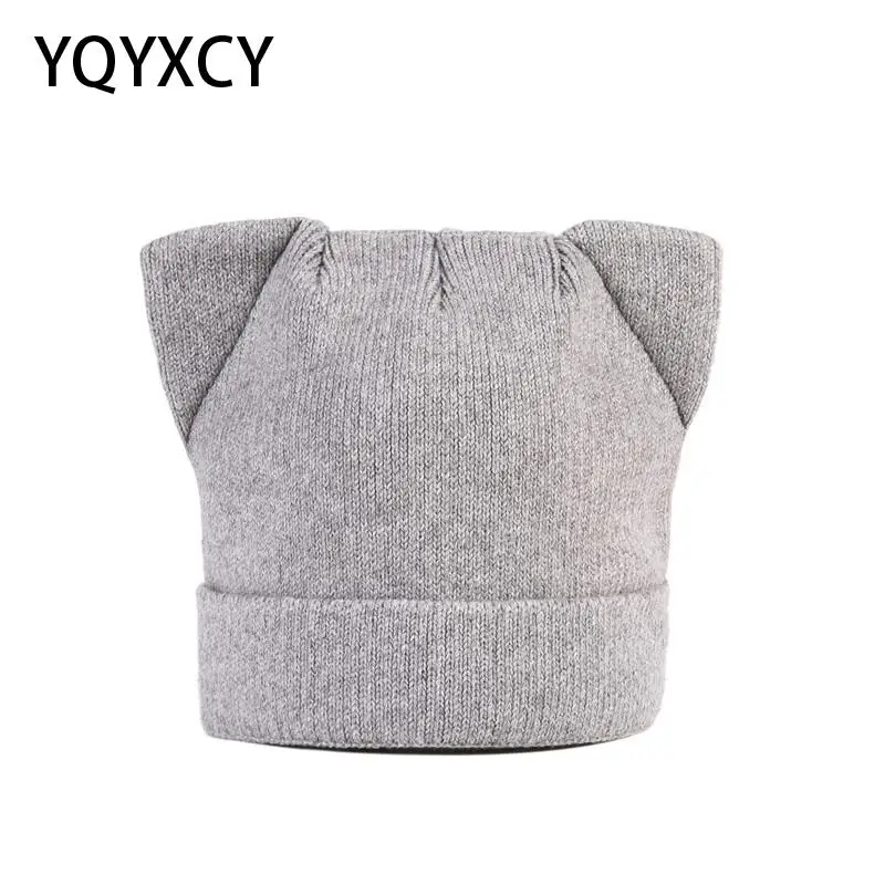 

Women Winter Beanie Hat Female Russian Warm Soft Knitted Cap Women's Cat Beanies Ear Flaps Hat Lady Skullies Touca Bonnet