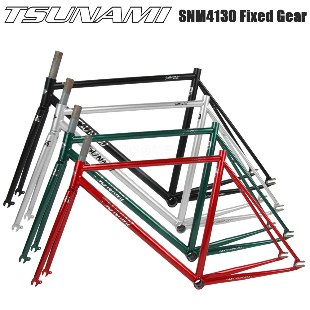 TSUNAMISNM4130FixedGearBicycleFrameset52cmSteelRacingTrack