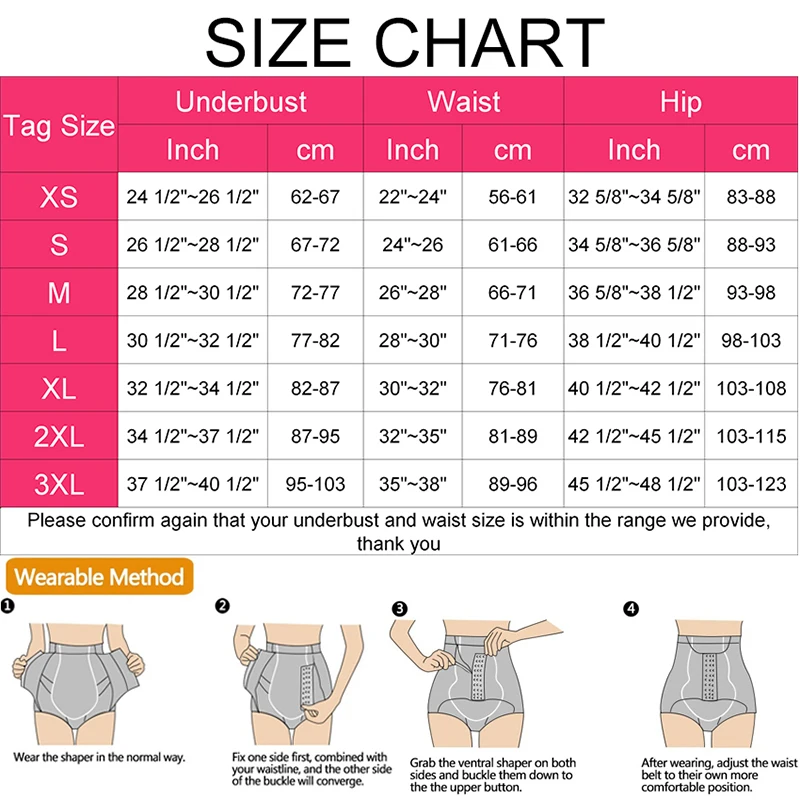 Women Waist Cincher Girdle Tummy Control Thong Panties Slimmer High Waist Body  Shaper Butt Lifter Shapewear Underwear