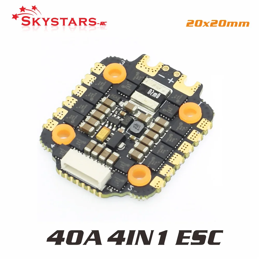 Skystars 20*20 мм KM40 mini 40A 3-6S Lipo 4 в 1 ESC 32 бит BLHELI-32 поддержка DShot DShot600/1200 для FPV