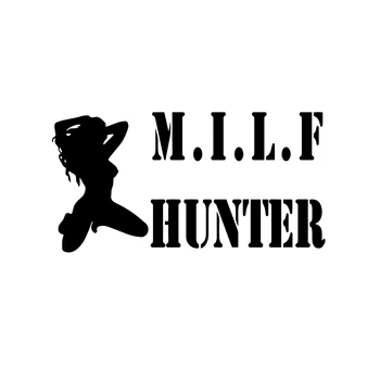 

Funny Car Sticker Cute Milf Hunter Styling Car Decoration Door Still Sticker Protector 21*10cm