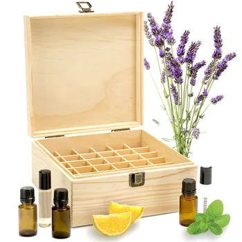 

25 Compartment Essential Oil Storage Box Wood Box Oil Bottle