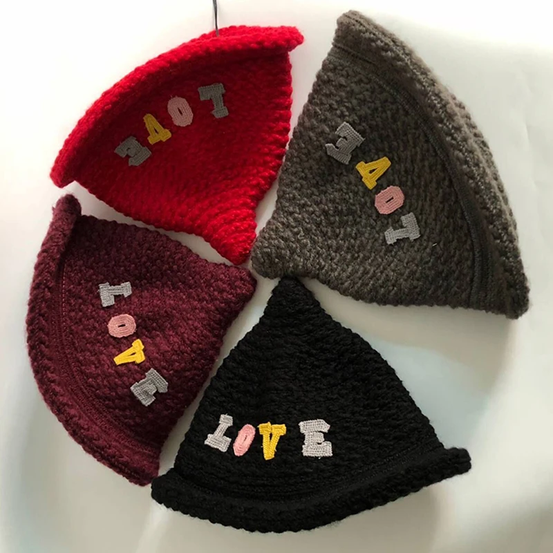 Новая модная шерстяная шапка Skullies Beanies, детская зимняя шапка для девочек, вязаная шапка Beanies, Весенняя однотонная шапка Skullies Beanie, шапка bonnet
