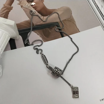 

s925 necklace clavicle chain, simple temperament personality coin necklace