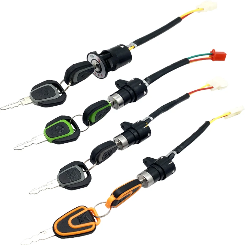 Huachang electric tricycle key power lock small head electric door lock battery car large head key switch universalPCS