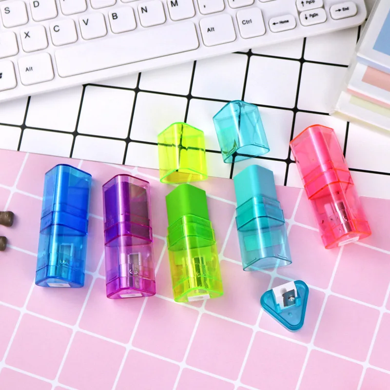 Candy Color Pencil Sharpener With Erasers Kawaii Multifunction For Girls Gifts Supplies Korean Stationery |