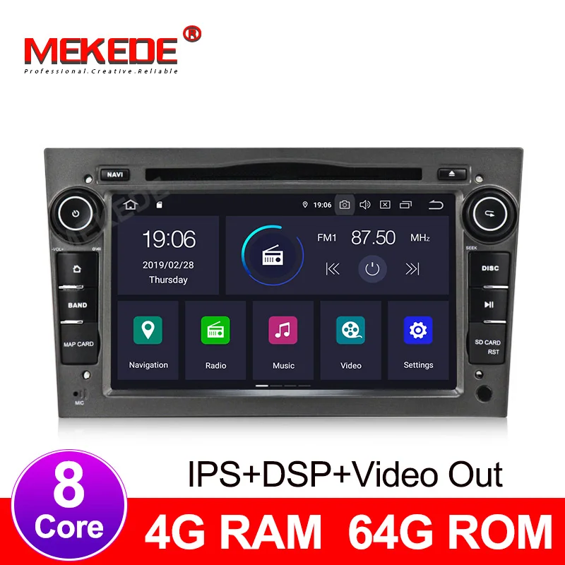 Ips экран 4+ 64G Android 9,0 2 DIN Автомобильный gps-навигатор радио для Opel Vauxhall Astra H G J Vectra Antara Zafira Corsa dvd-плеер