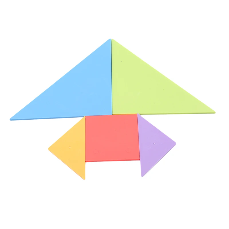 Стиль 18,4*18,4 см головоломка для детей цвета радуги пластик Tangram DIY головоломка для детей обучающая игрушка