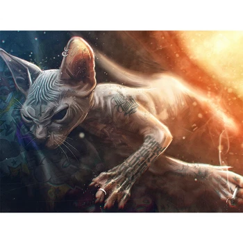 

diy diamond embroidery Sphynx Cat pet 5D diamond painting rhinestone cross stitch digital diamond mosaic animal home decor L610
