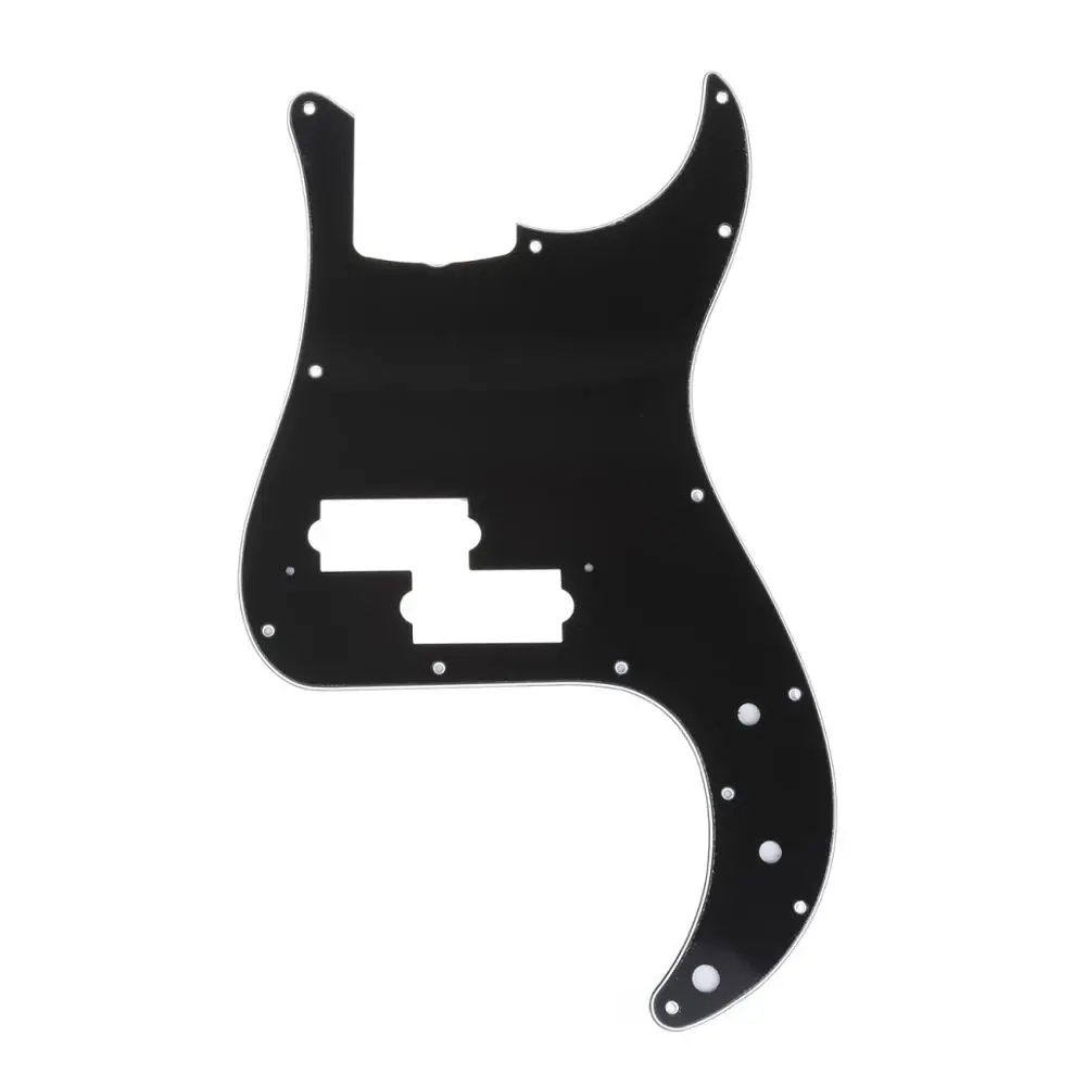 Musiclily Pro 13-Hole P Bass Pickguard Per Jpn Parafango Giappone 4-Corde Precision Bass, 3Ply Nero