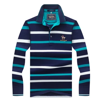 

Tops&Tees Men's Polo Shirts fashion Style winter Striped brand Long sleeve POLO shirt men polo solid polo shirt