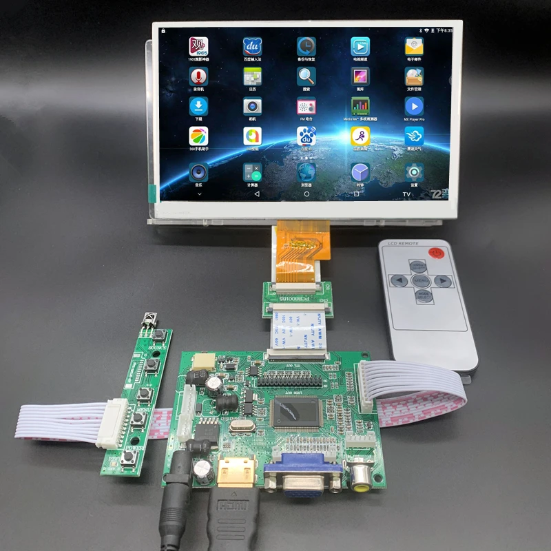 Pantalla LCD de 7 pulgadas para Raspberry Pi B + 2 3 Banana/naranja, EJ070NA-01J 1024x600, Compatible con HDMI