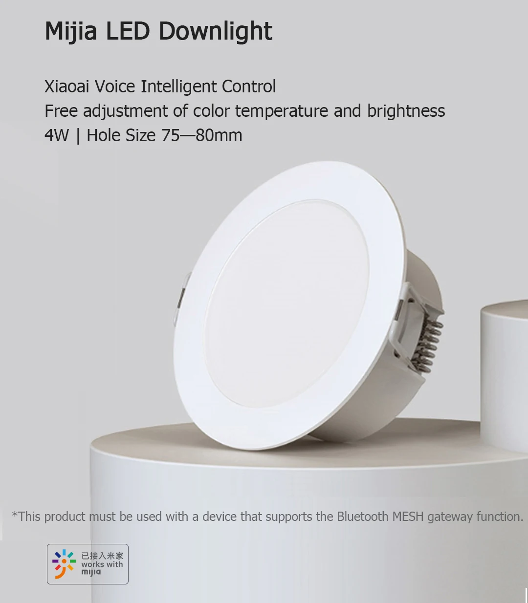 2021 Xiaomi Mijia Smart Led Downlight Bluetooth Mesh Version Controlled By Voice Smart Remote Control Adjust Color Temperature