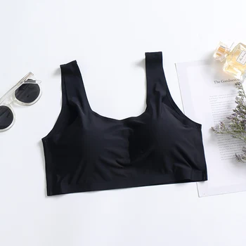 

Women Plus Size Wire Free Bras Cotton Breathable Underwear Seamless Push Up Bras