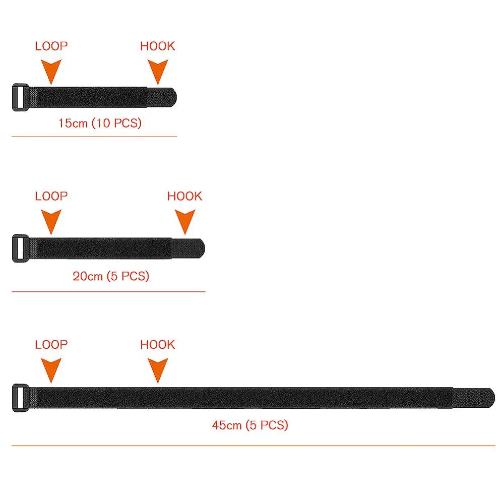 20 шт./компл. нейлоновый крючок и петля на ремешке кабельные стяжки многоразовые крепежные провода Органайзер на молнии Velcros нейлоновый ремешок шнур Kabelbinder