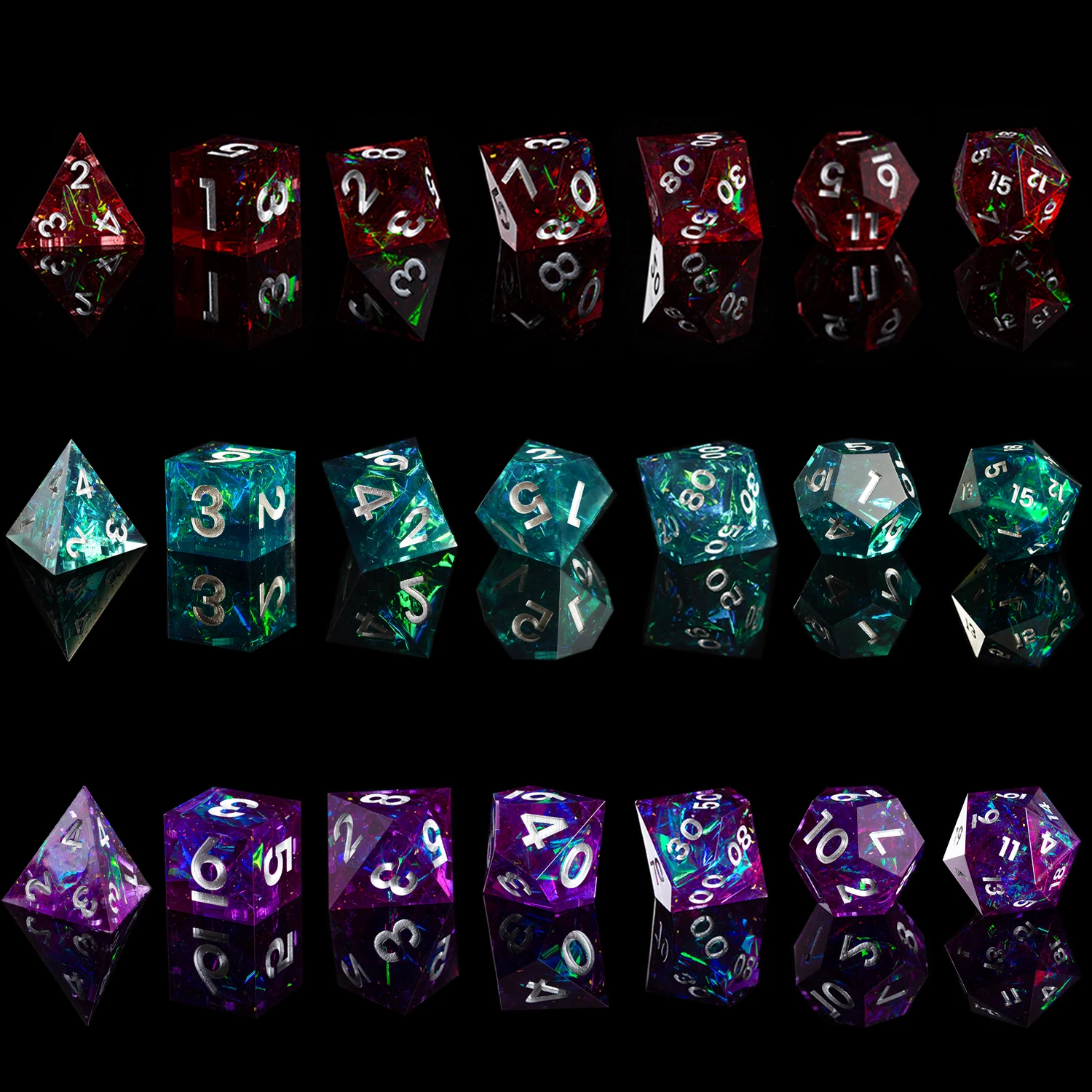DND Dice Sets Sharp Edge Dice Polyhedral Mirror Sets Galaxy For Role Playing Board Games
