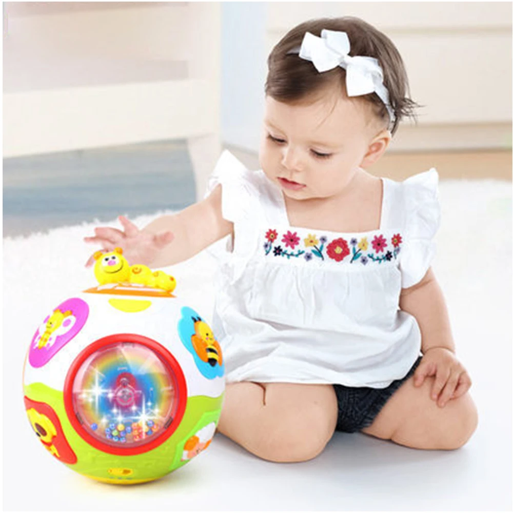 

Baby Toys Toddler Crawl Toy with Music & Light Teach Shape/Number/Animal Kids Early Learning Educational Toy Gift bouncy ball