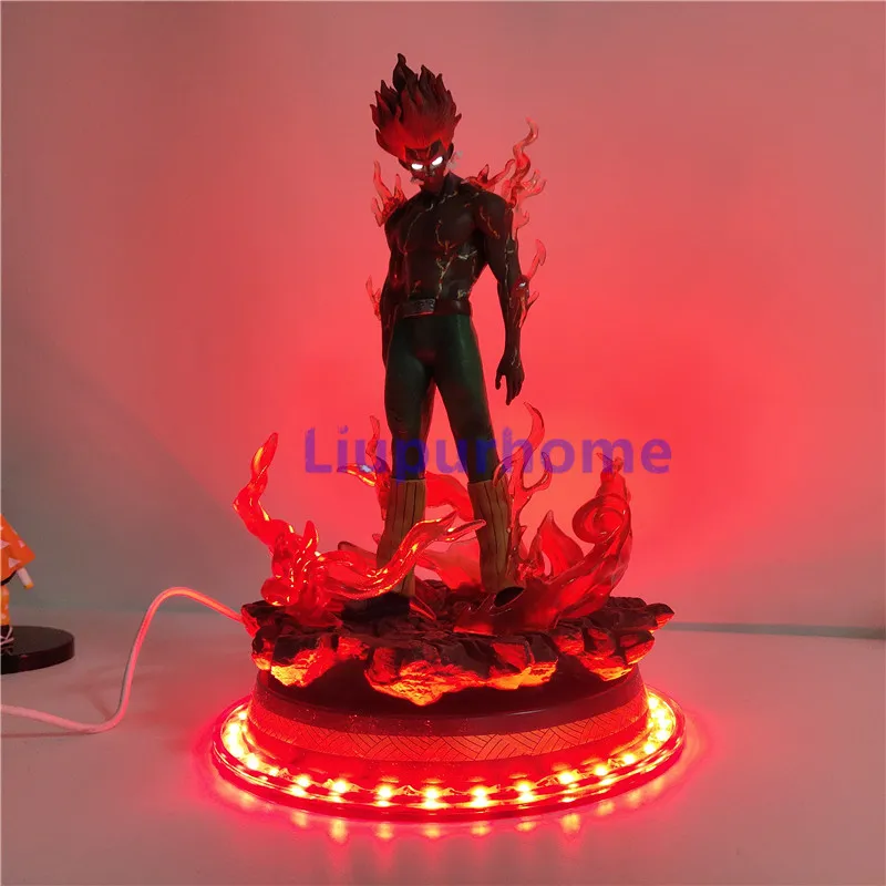  Naruto Figure Might Guy LED Decorative Night Light Could Guy Statue Base USB LED Desk Bedroom Lamp 