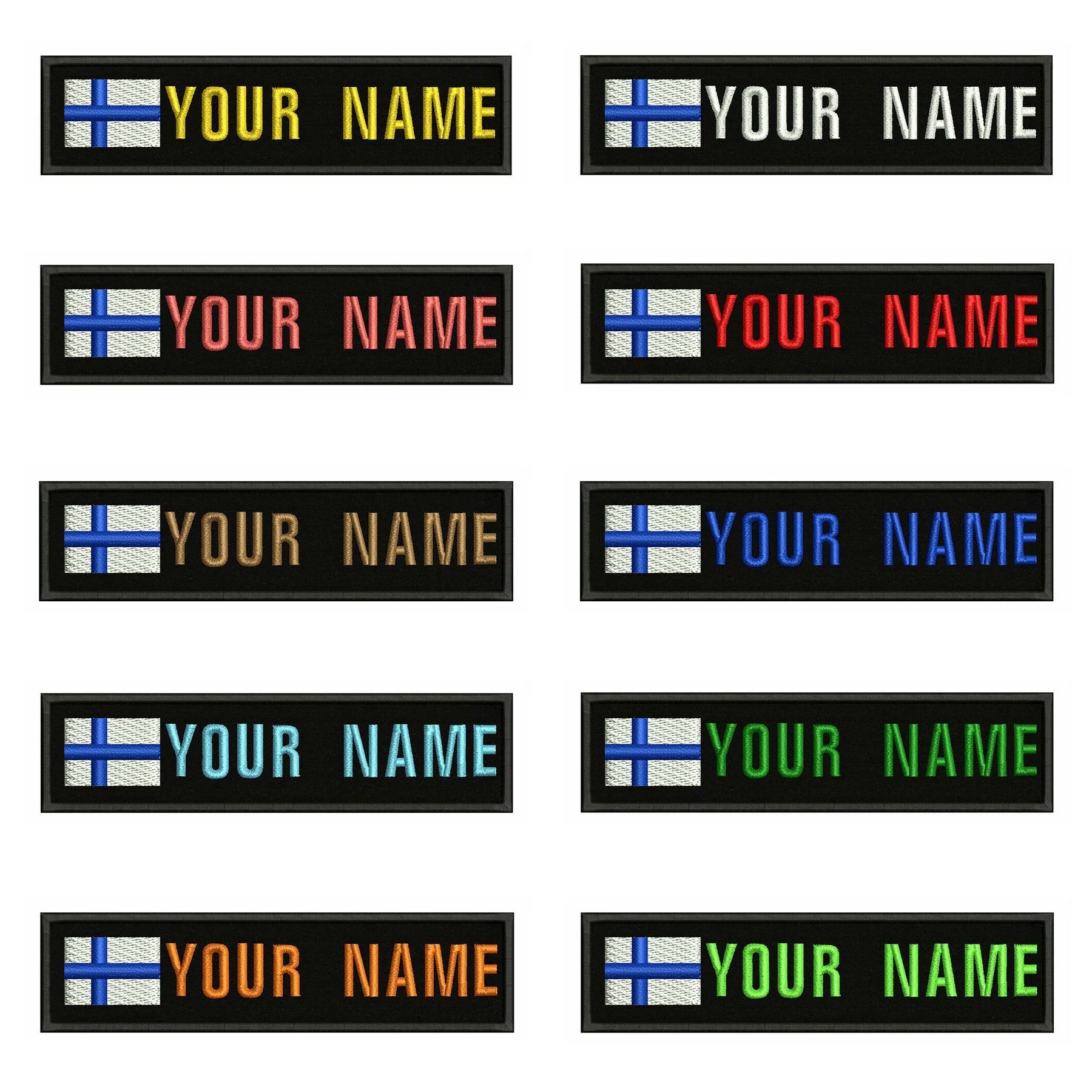 Finnish flag Finland 10X2.5cm Embroidery Custom Name Text Patch Stripes badge Iron On Or Velcro Backing Patches For Clothes | Дом и сад