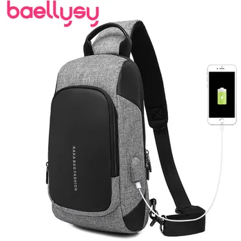 

Usb Charge Men Chest Bags Fashion Small Handbag Men Travel Bags Large Capacity Satchel Man Shoulder Messenger Bags Sac A Main