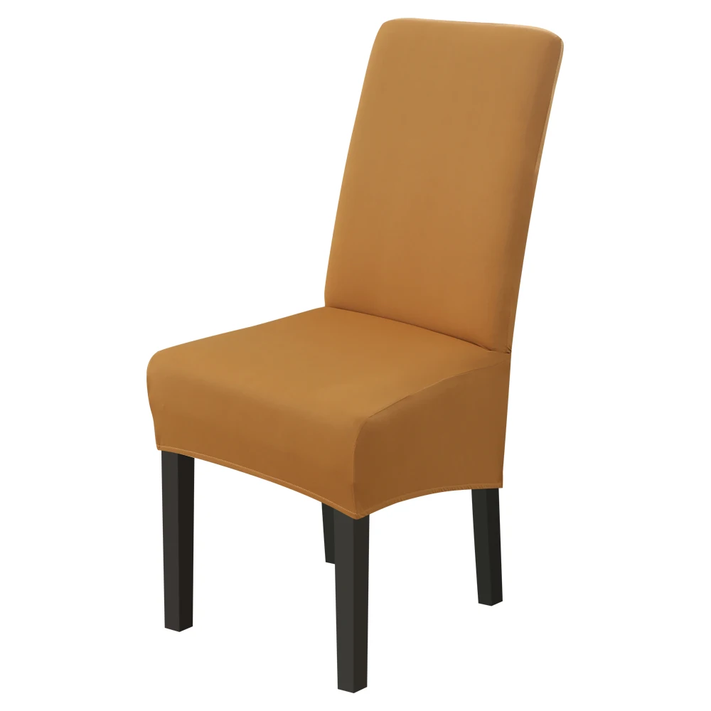 1/2 шт. эластичный однотонный Чехол для стула, чехол для обеденного сиденья, протектор для дома, ресторана, отеля, офиса - Цвет: Camel