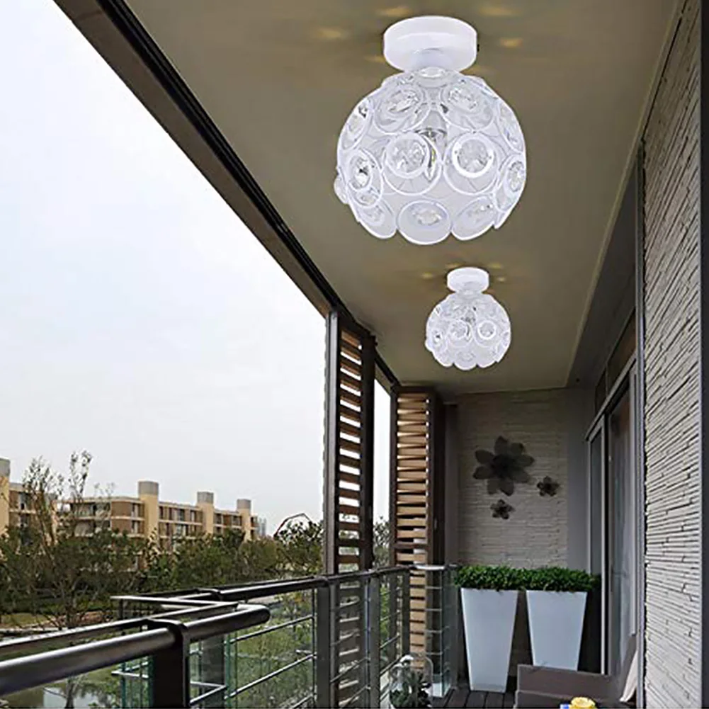 E27 кристалл декор из воздушных шаров коридора заподлицо абажур для светильника дом в скандинавском стиле столовая потолочный светильник с подвеской современный - Body Color: White