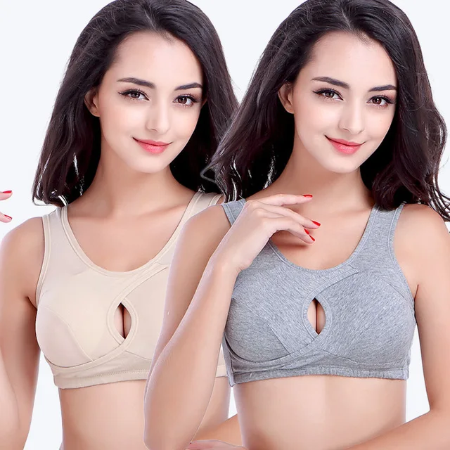 

Pure cotton non-steel ring anti-expansion and sagging sleep nursing bra vest-style gathering pregnant women and postpartum nursi