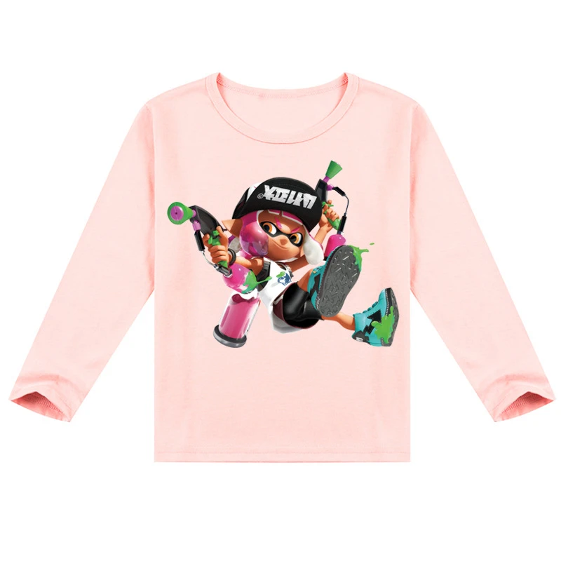 Camiseta de 2 para niños y niñas, de calle informal con estampado de Splatoon 2, Tops de manga - AliExpress
