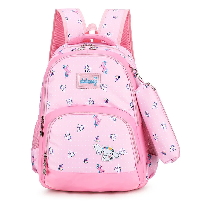 pink Ортопедия для 1-9 классов милый кролик девочка подходит школьные сумки детские рюкзаки школьные сумки для девочек детский школьный рюкзак - Цвет: pink
