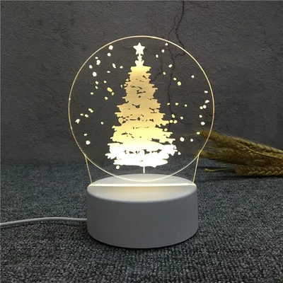 3D ночник, креативный маленький настольный светильник, для спальни, общежития, компании, для мероприятий, подарок на Рождество