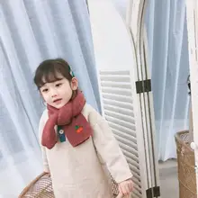 Корейские вязаные шерстяные однотонные мягкие теплые осенне-зимние плотные детские шали для мальчиков и девочек, шарфы, аксессуары-LHC