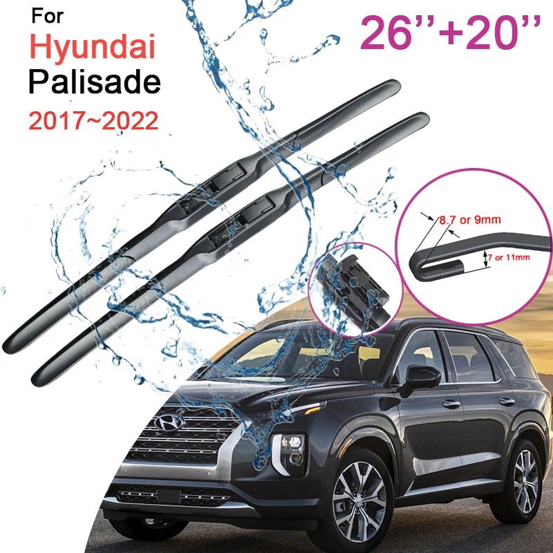 For Hyundai Palisade 2017 2018 2019 2020 2021 2022 Frameless Rubber