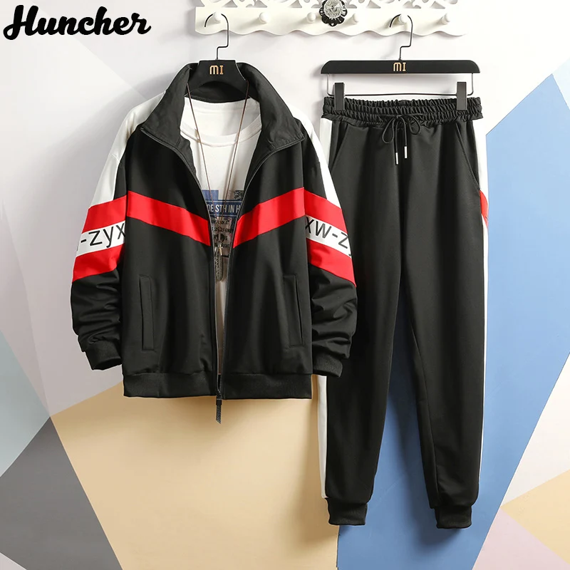 Huncher спортивный костюм мужские комплекты 2020 Мужская мода хип хоп Уличная одежда